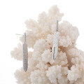 wholesale S925 Sterling Silver ER Frosted Sword Body Ear Studs Women Aloof Style Small Original Ins High-End Elegance Diamond Inlaid Silver Earrings-0-1