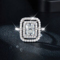 wholesale [18k Gold Plated 925 Silver] 2 Carat 6*8 Radiant Cut Full Moissanite Halo Ring-0-1