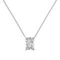 wholesale S925 Sterling Silver French Women's Necklace High-End Rectangular Ice-Cut Zirconia Exquisite Geometric Collarbone Chain with Dazzling Sparkle-0-5