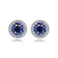 wholesale Pure Silver European & American Women's Earrings Cross-border Gemstone Birthstone Zodiac Zircon Fashion Round Ear Studs Wholesale-0-13