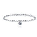 S925 Silver Minimalist Japanese Korean Style Grain Single Moissanite Bracelet Wholesale-0-3