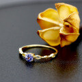 wholesale S925 Silver Gold-Plated New Fashion Tanzanite Zircon Ring Elegant and Versatile Jewelry for OL Commuting Wholesale-0-2