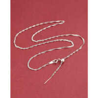 wholesale 925 Sterling Silver Chopin Chain Necklace for Women, Universal Pull Chain, Simple Chain, Collarbone Chain, Sweater Chain, DIY Small Hole Pin Pendant-1.5mm water wave chain platinum 45cm 925 silver