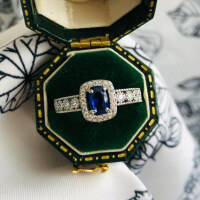 wholesale S925 Sterling Silver 4*6mm Oval Royal Blue Oval Shape Ring for Men and Women, Daily Commute Style by Zhuozhifan Jewelry-R1011 Blue Diamond No. 8