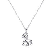 925 Sterling Silver Small Wooden Horse Necklace, 2025 New Women's Summer Pendant-S925 Sterling Silver YD1-0432B 925 Silver