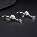 wholesale S925 Sterling Silver Inlaid with 5A Zircon and Natural Freshwater Pearl Fashion Light Luxury Earrings-0-3