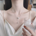 wholesale S925 Sterling Silver Snake Bone Chain Brushed Bead Fringe Necklace, Wish-Granting Internet-Famous Style Light Luxury Versatile Pendant-0-0