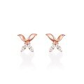 wholesale 14K Rose Gold, 18K Yellow Gold, Platinum Wing-to-Wing Youth Style Moissanite Women's Earrings with White Diamonds and Real Diamonds-0-0