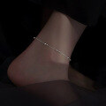 wholesale S925 Sterling Silver Small and Large Bead Ankle Chain Korean Style Fashion Commuting Niche Design Ankle Jewelry S7107-0-1