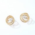 wholesale New Retro Minimalist Style S925 Silver Pearl Earrings for Women, Versatile Spiral Clip-On Earrings Wholesale from Manufacturer-0-4