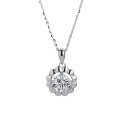 wholesale Sterling silver sunflower 15ct D-color moissanite necklace for women, versatile small design with a sense of luxury, delicate collarbone chain-0-4