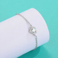 wholesale S925 Sterling Silver Minimalist Stylish and Luxurious Moissanite Bracelet for Women, Small Niche Design Heart-shaped Jewelry Wholesale-0-1