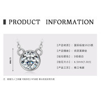 S925 Silver Classic Six-Claw D Color Moissanite 1 Carat Necklace-【Edge Binding】K White Gold  D Color Moissanite - 1CT