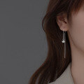 wholesale S925 silver, Korean-style long pearl ear thread for women, sweet and elegant summer minimalist earrings M02098-0-1