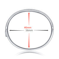 wholesale 18k White Gold Plated 925 Silver Full Circle Moissanite Stackable Bracelet, Versatile Layered Style-Moissanite (2.26 carats)  One size (17#)