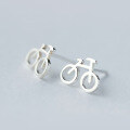wholesale S925 Sterling Silver Cute Mini Bicycle Earrings, Korean Style Fashion Simple Bike Studs E1421-0-3