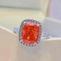 wholesale S925 Silver Padma Color 8*10 High Carbon Diamond Ring Extravagantly Set Ring for Women by Zhuozhifan New Collection-Red No. 7