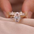 wholesale S925 Silver Double Ring Design Women's Oval Main Stone Wedding Anniversary Gift Hot Selling Item-0-2