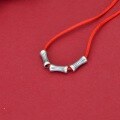 wholesale S925 Sterling Silver New Chinese Style Ancient Bamboo Joint Loose Beads, Hand Cord Bracelet Stringing Beads, Spacer Beads for DIY Braiding Red Cord Materials-0-2