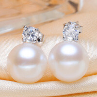 Metal Classic Princess Pearl Zircon Earrings, Cross-Border Best-Seller-Style A [Clearance Sale - Free Shipping] Pearl & 925 Silver