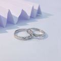 wholesale S925 Sterling Silver "Mutual Support" Couple Rings, Minimalist Design for Women, Premium Gift for Boyfriend/Girlfriend, Anniversary Pair-0-0