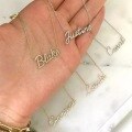 wholesale 18k Gold Plated Silver Inlaid with Moissanite Personalized DIY Letter Name Necklace for Valentine's Day Gift-0-3