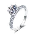 wholesale PT950 plated 925 sterling silver moissanite ring for women with vine-wrapped lightweight luxury design hollow setting, ready for wholesale-0-4
