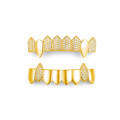 wholesale Metal 925 silver with moissanite, hip-hop grillz gold teeth, Halloween street rap vampire fangs-0-0