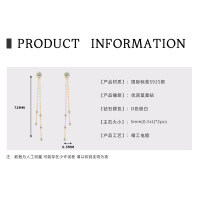Sterling Silver Moissanite Chain Tassel Earrings, Wholesale.-Double Tassel Earrings [K Gold] A 925 Silver