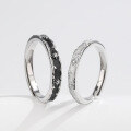 wholesale 999 pure silver couple rings for women, small and unique design with a high-end feel, adjustable solid silver plain band rings for men, a pair of rings to gift your girlfriend-0-17