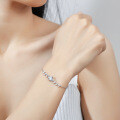 925 Silver Moissanite Geometric Minimalist Women's Bracelet Live Wholesale-0-2