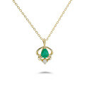 wholesale 10K gold jewelry Japanese retro-style emerald moissanite necklace, daily versatile piece, factory wholesale-0-4