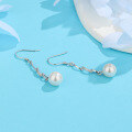 wholesale S925 Sterling Silver Cold Style Imitation Pearl Earrings, Korean Version, Minimalist Design Sense Earrings for Women with Shell Pearl Feel-0-0