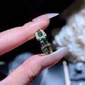 wholesale Metal: 925 Sterling Silver Gold Plated Zhu Zhifang Jewelry New 4*6mm Oval Nano Green Simulated Emerald Ring Women Cross-Border-0-2