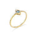 wholesale S925 silver gold-plated delicate rhombus blue topaz ring for women, Japanese minimalist style, wholesale-0-1