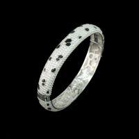 wholesale 925 Silver Gold-Plated High Carbon Diamond Cartier Panther Black Enamel Unique Fashion Niche Bracelet for Women-Leopard print bracelet>925 silver
