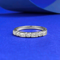 wholesale S925 Silver Mo Jing Jewelry Classic Wedding Ring High Carbon Diamond Halo Setting High-end Fashion Ring for Women Live Streaming Wholesale-R1388 White Diamond Ring No. 8