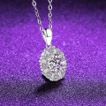 925 Silver Cross Pendant Necklace with Moissanite, Women's Fashion-0-1
