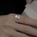 wholesale S925 Sterling Silver Mermaid Tail Women's Ring, Light LuxuryDesign Adjustable Index Finger Ring with Moonstone-0-1