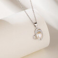 wholesale S925 silver jewelry source factory new heart-shaped freshwater pearl pendant simple ladies necklace wholesale-0-1