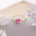 wholesale 9K Gold French Retro Light Luxury Style Red Sapphire Irregular Ring, Summer New Collection by Yili Jewelry-0-2