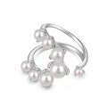 wholesale S925 Sterling Silver INS Style Women's Ring, Personalized High-End Pearl Design with Exquisite Shell Pearl, Adjustable Open Ring-0-4