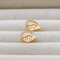 wholesale S925 silver plated with 14k gold retro palace-style rhombus hollow window pattern ear clips, wholesale from Dunli Jewelry Manufacturer-0-3