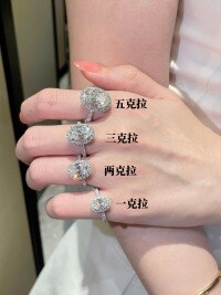 Sterling Silver Pigeon Egg Bulb Oval Ring with 1-5 Carat Moissanite or High-Carbon Diamond Simulant-High-carbon diamond, 1 carat, US size 7 (Hong Kong size 15)