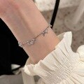 wholesale S925 Sterling Silver Tearful Starry River Bracelet, Fairy Teardrop Tassel Bracelet with Starry Sky Diamond Beads, Women's Jewelry Gift-0-1