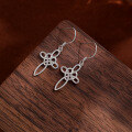 wholesale 925 Sterling Silver Cross Earrings for Women, European and American Minimalist Heart Celtic Knot Hook Earrings-0-3