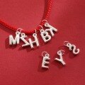 wholesale Metal 999 Sterling Silver, Pendant Letter Necklace for Men and Women, Separate Pendant Without Chain, Silver Jewelry DIY Bracelet Accessory-0-2