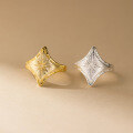 wholesale S925 Sterling Silver Retro Light Luxury Brushed Four-Pointed Star Ring Openable Design Women's Jewelry R01793-0-2