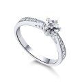 wholesale S925 Sterling Silver Classic 6-Prong High Carbon Diamond Light Luxury Micro-Set Engagement Ring for Women, Source Supplier for Internet Celebrity Live Streamers Wholesale-0-4