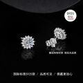 S925 Silver D Color Moissanite Sunflower Stud Earrings-0-1